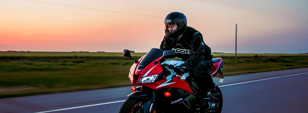 Man driving his motorbike