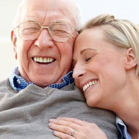 Elderly Man and Daughter