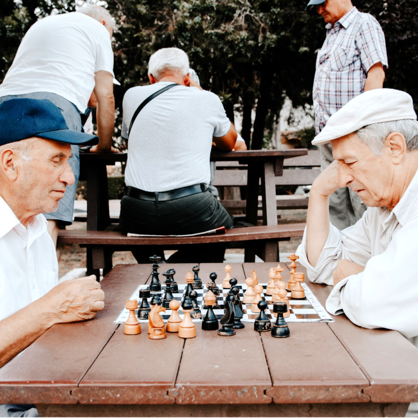 Elderly Men playing chess